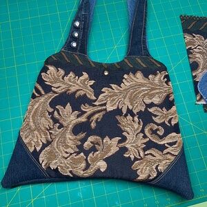 Tapestry sparkle hobo bag